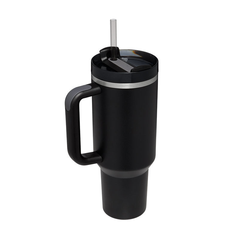 40oz Insulated Tumbler with Handle & Straw – Vacuum Travel Cup
