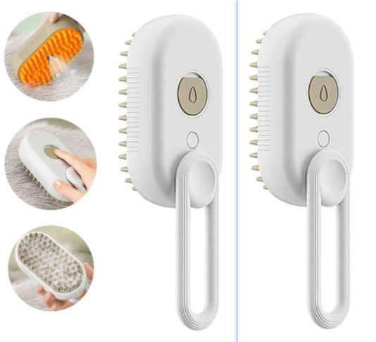 Electric Steam Pet Brush – 3-in-1 Cat & Dog Grooming Comb with Spray, Massage & Hair Removal