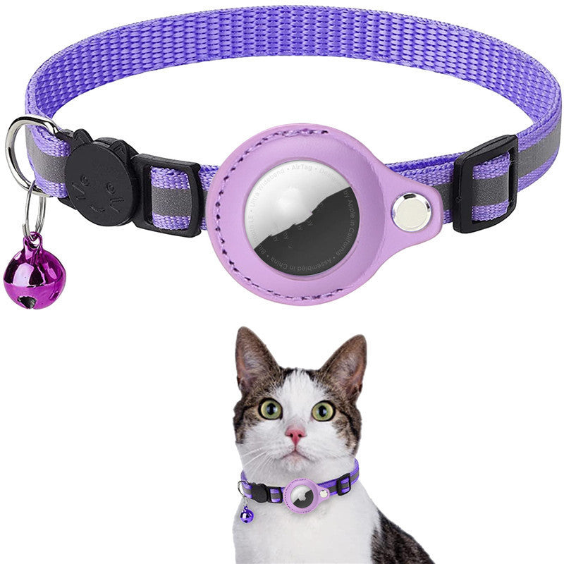 Waterproof Reflective Pet Collar with AirTag Case – Nylon Adjustable Collar for Cats & Dogs