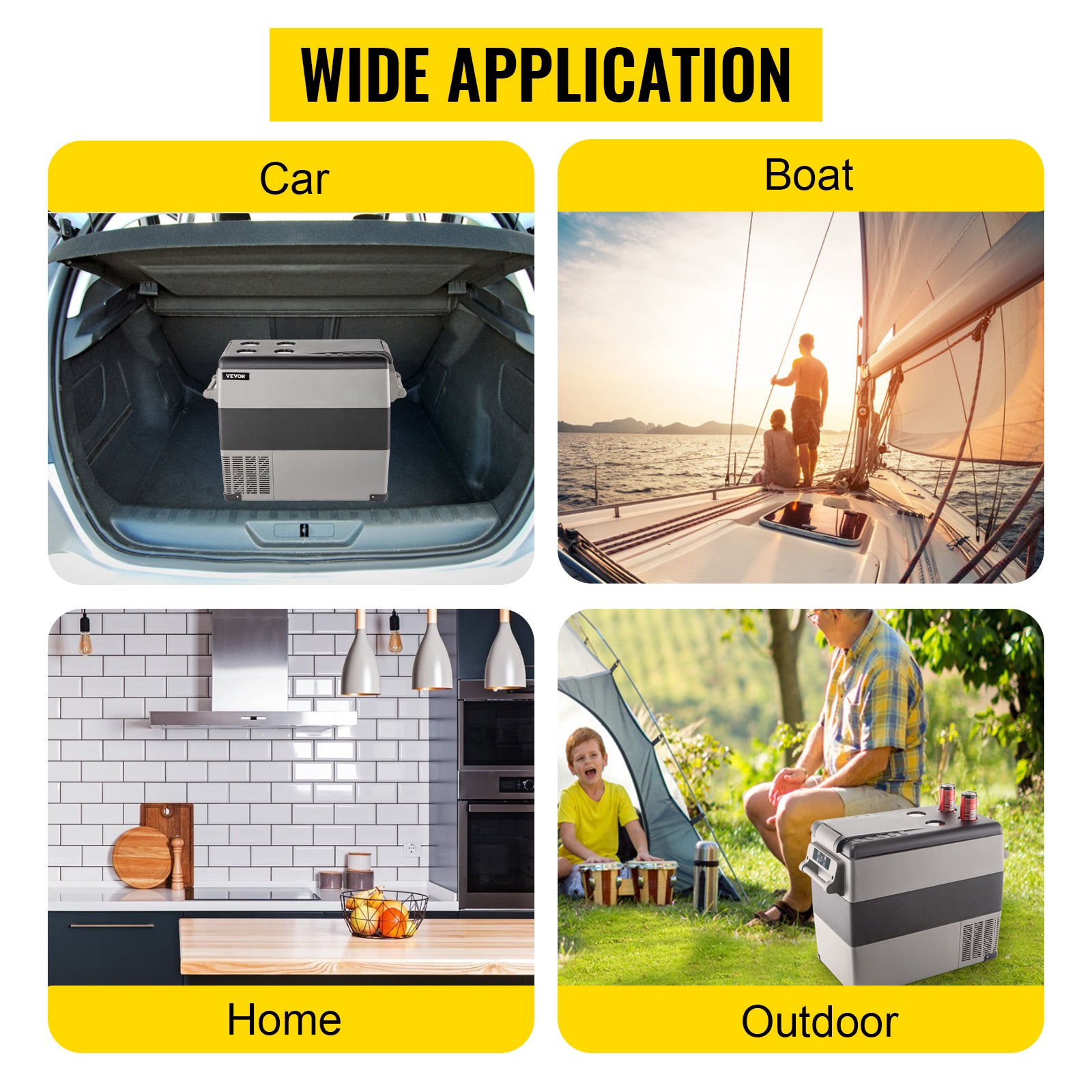 SucceBuy 20L 22L 35L 45L 55L Car Refrigerator Mini Fridge Freezer Portable Compressor Cooler 12/24V Ice Box for Camping