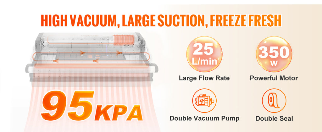 SucceBuy Commercial Vacuum Sealer Machine Multifunction Automatic Food Packaging with Bag Roll Storage Cutter for Home Kitchen